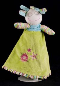 Maison Chic Girl Rag Doll Plush Rattle Lovey Security Blanket